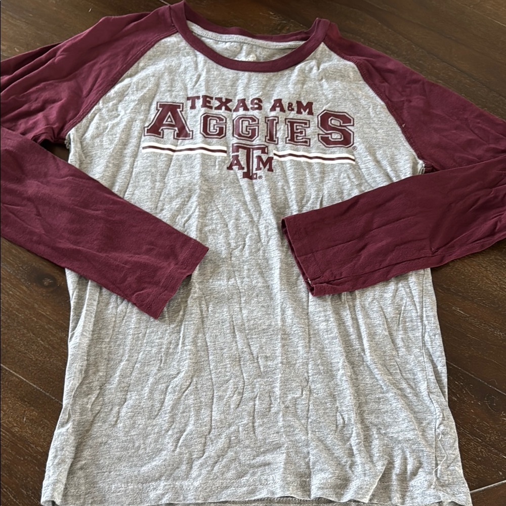 Texas A&M Aggies Red and Gray Long Sleeve Tee